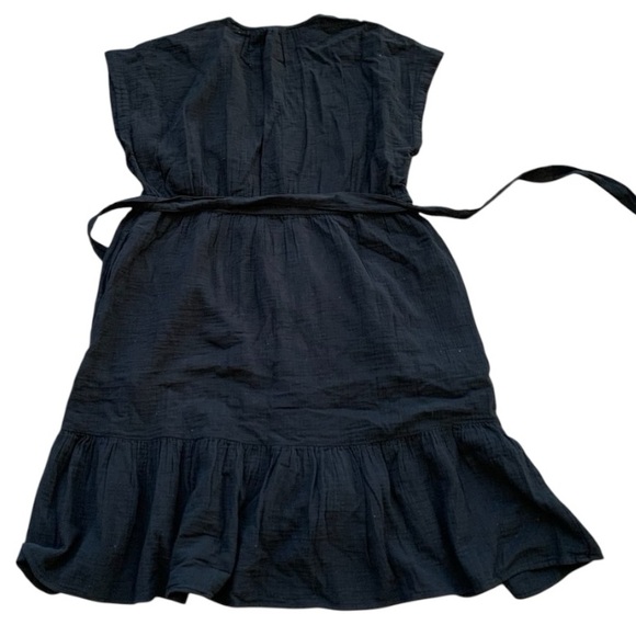 Ruffle Hem Tiered Dress Lightweight Flowy Gauze Neutral Black Gap Size XXL - Picture 10 of 16